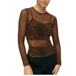 Aritzia TNA Brooklyn Animal Print Sheer Longsleeve